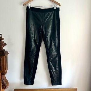 Rebecca Taylor • Lamb Leather Paneled Multimodal‎ Skinny Pants